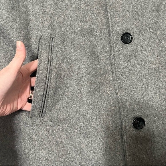 London Fog Men's Wool Blend Gray Car Coat sz Large - Picture 2 of 11